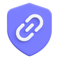 Secure link concept with shield protection 3D icon