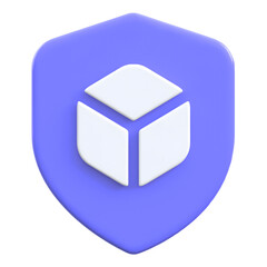 Data protection concept shield with geometric shape Flat 3D UI Icon
