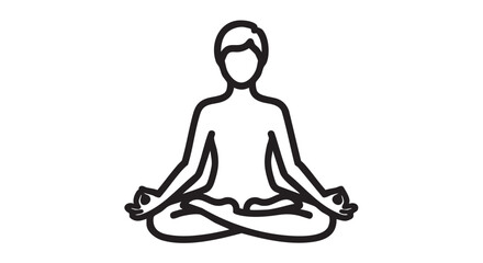 ## **48. Yoga lotus pose outline icon vector**
