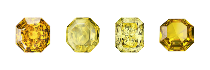 Yellow Gemstones Collection Set. Luxury And Elegance In Jewelry Design Collection Isolated On Transparent Background