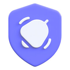 Notification concept with acorn and sound waves 3D icon