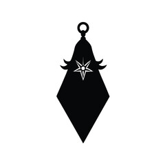 Black symbol for decoration with star element isolated on white background vector