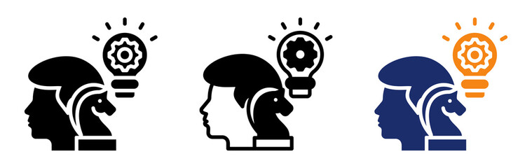 Strategic Thinking Icon Collection Glyph & Mixed Style 