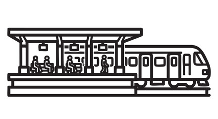 ## **28. Train platform outline icon vector**
