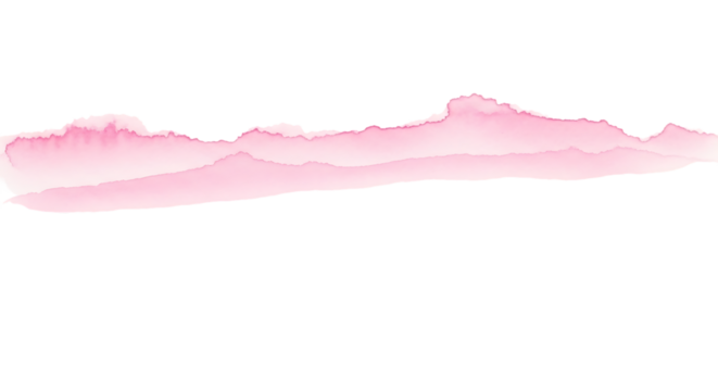 Soft pink watercolor paint stroke abstract texture background with gentle diffused edges isolated on transparent background - Powered by Adobe