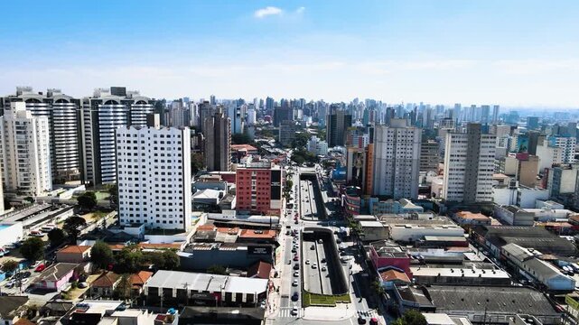 Vista a&eacute;rea da Perimetral, cidade de Santo Andr&eacute; - S&atilde;o Paulo. Brasil. Aerial view of the Perimetral highway, city of Santo Andr&eacute; - S&atilde;o Paulo, Brazil.