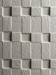 3D embossed paper pattern with geometric square relief and soft shadows