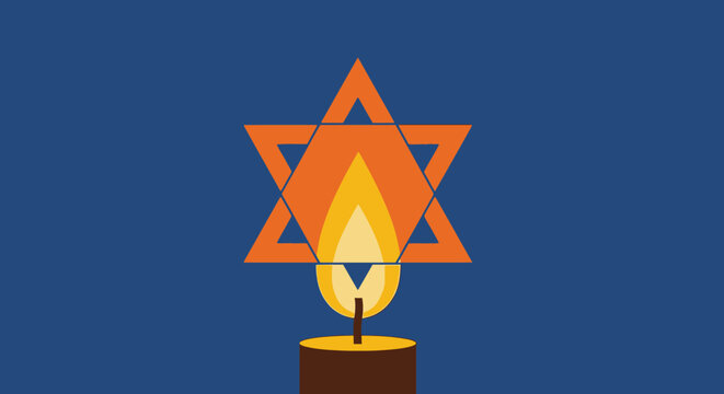 Symbolic candlelight illuminating a star, embodying spirituality and cultural heritage gracefully