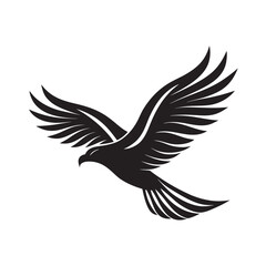 Majestic Eagle Wind Glide Silhouette Vector