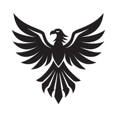 Majestic Eagle Honor Emblem Silhouette Illustration