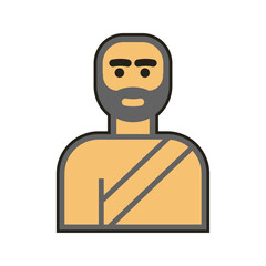 Bearded man in simple tunic illustration image
