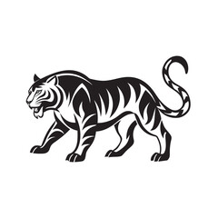 Fierce Tiger Hunter Powerful Animal Silhouette