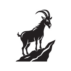 Mountain Goat Cliff Guardian Silhouette Scene