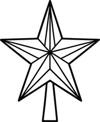 Obraz premium Silver star icon decoration vector on a white background, symbolizing a shiny 3D metal holiday award