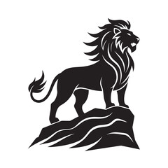 Majestic Lion King Regal Silhouette Illustration