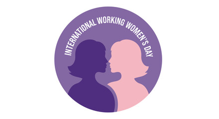 Symbolic silhouettes celebrating international working women's day in graphic design