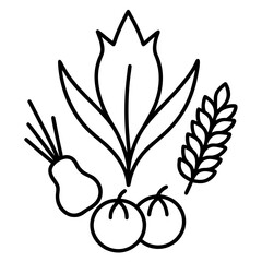 Naklejka premium Outline of farm produce