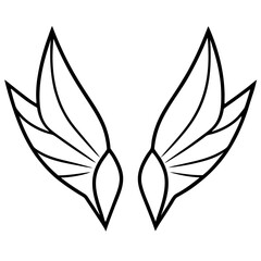 Outlined pair of wings