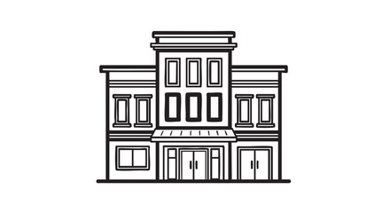 ## **36. Building facade elevation outline icon vector**
