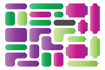 Fototapeta premium bento vector layout with gradient labels and rounded interface shapes