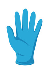 Blue medical gloves on transparent background