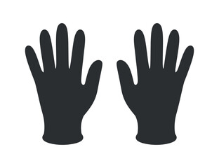 Pair of silhouette gloves on transparent background