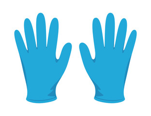 Pair of Blue Medical Gloves Isolated on Transparent Background