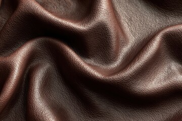 Soft brown leather texture showcasing fine grain, emphasizing natural material feel with light and shadow interplay enhancing folds and curves for warmth and quality ambiance