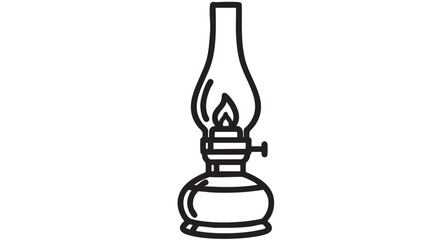 ## **18. Vintage oil lamp outline icon vector**
