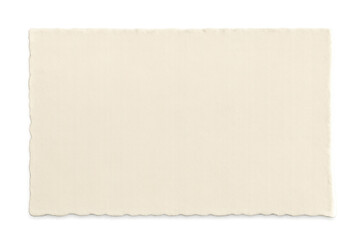 Fototapeta premium Blank old vintage paper card with deckle edge and textured surface, providing a transparent background