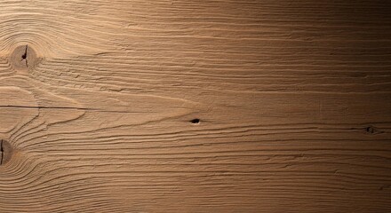 Naklejka premium Natural wood grain texture with visible knots and ring patterns showing authentic timber material characteristics, perfect for woodworking references, material libraries, furniture design, flooring op