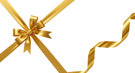 Golden ribbon tied in a bow