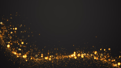 abstract dark luxury golden glitter shiny stars and bokeh light ,winter holiday christmas new year social media background