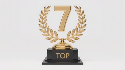 Gold Trophy with the number 7, a symbol of excellence and achievement