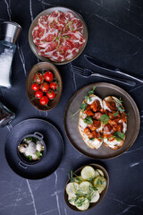 Vibrant Spread of International Dishes on a Rustic Wooden Table, Showcasing a Variety of Flavors