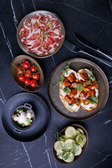 Vibrant Spread of International Dishes on a Rustic Wooden Table, Showcasing a Variety of Flavors