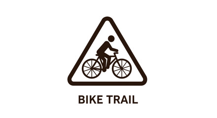 Sign indicating a designated bicycle trail, featuring a cyclist icon.