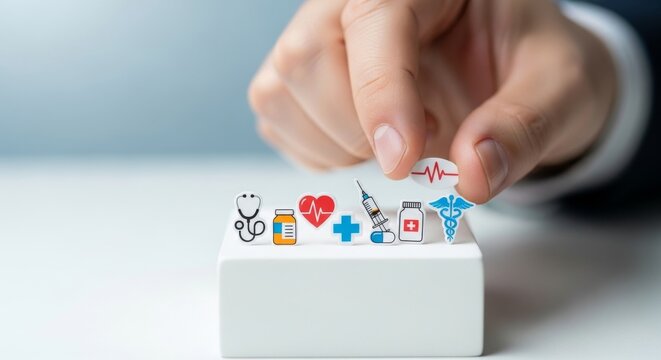 Hand Selecting Heart Icon Among Social Media and Communication Icons - Digital Engagement, Social Networking, Customer Satisfaction, Brand Love, Digital Marketing, and Modern Online Community Interact