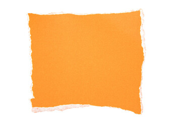Torn of paper , ripped orange paper sheets isolated on transparent background.