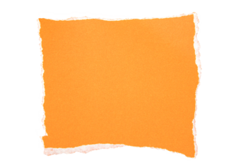 Torn of paper , ripped orange paper sheets isolated on transparent background.