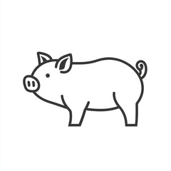 Fototapeta premium Pig Livestock Icon – Organic Farming, Agriculture Production, Eco-Friendly Sustainable Vector