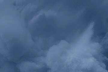 Fototapeta premium Dusty Blue Abstract Cloud Texture – Soft bluish Smoke Mist Background