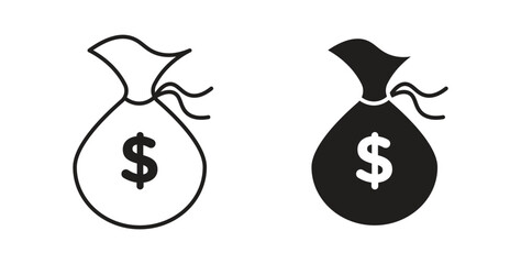 Money bag icons for use web design,logo.Symbol illustration.