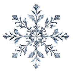 Beautiful Snowflake Design With Intricate Details and a Sparkling Appearance on a White Background