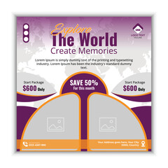 Explore the world social media travel template for inspiring unforgettable journeys and travel promotions 