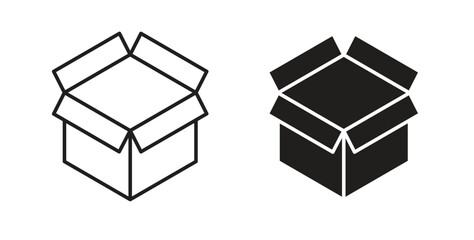 Open box icons for use web design,logo.Symbol illustration.