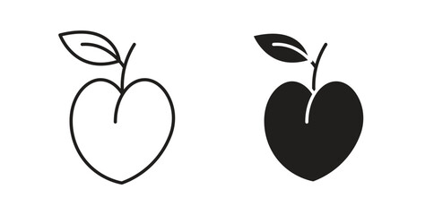 Peach icons for use web design,logo.Symbol illustration.