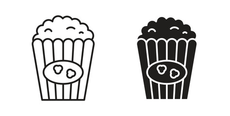 Popcorn icons for use web design,logo.Symbol illustration.