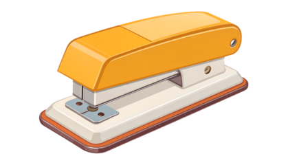 Single paper puncher tool, compact size, bright color top, clean outline, isolated on transparent background