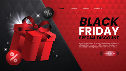 black friday landing page design vector illustration